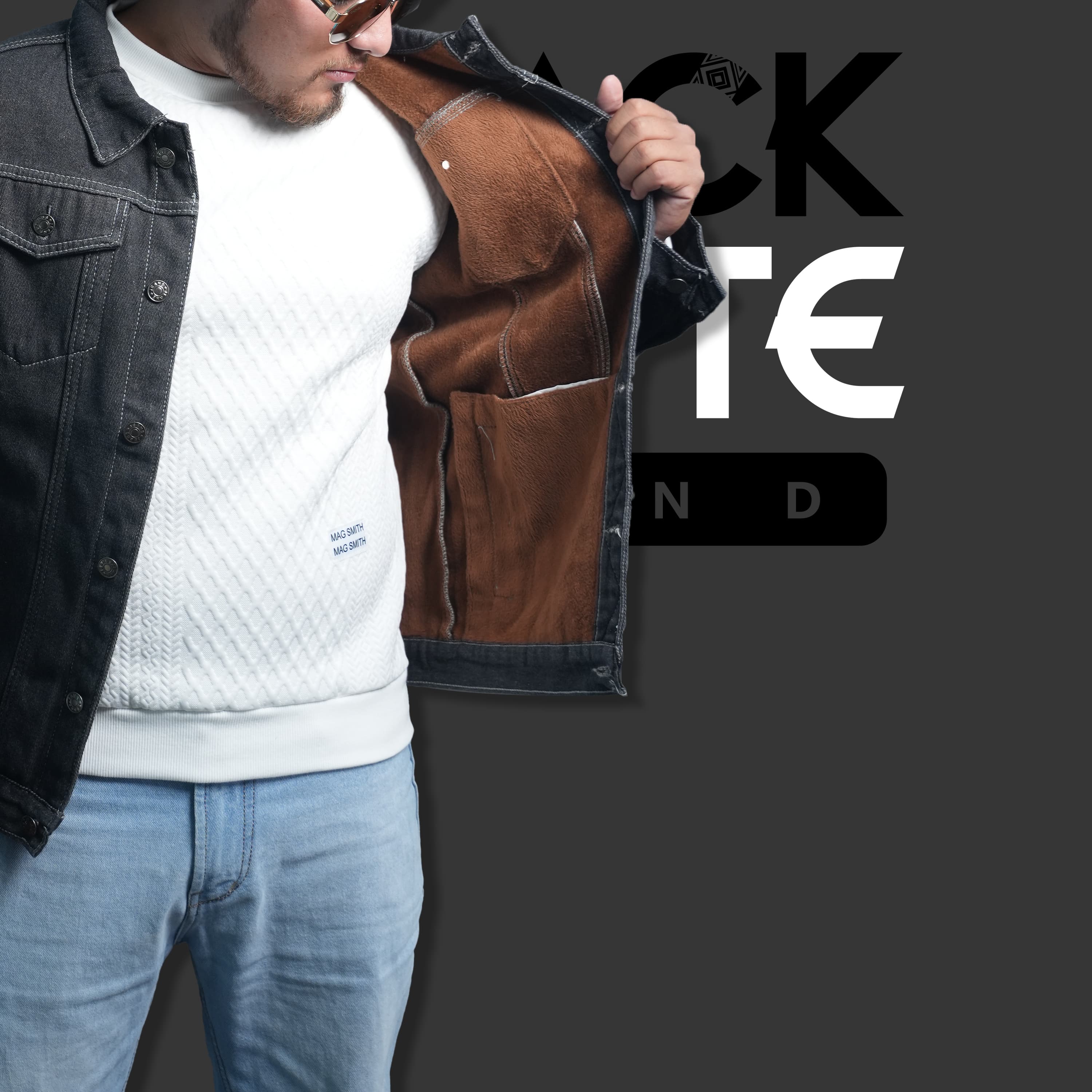 Man in Broken Saints sweatshirt