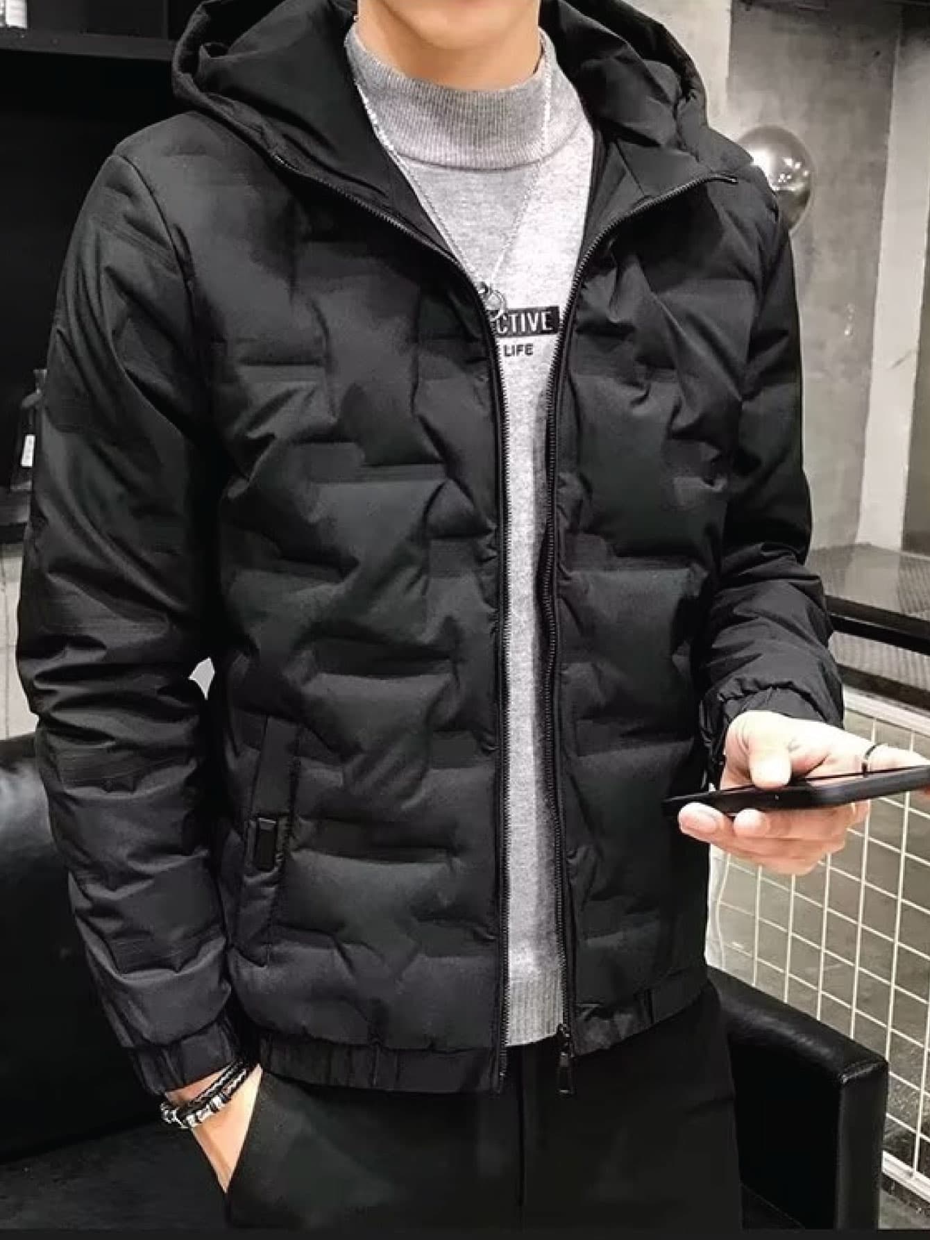 FrostGuard Men’s Cotton-Padded Hooded Jacket