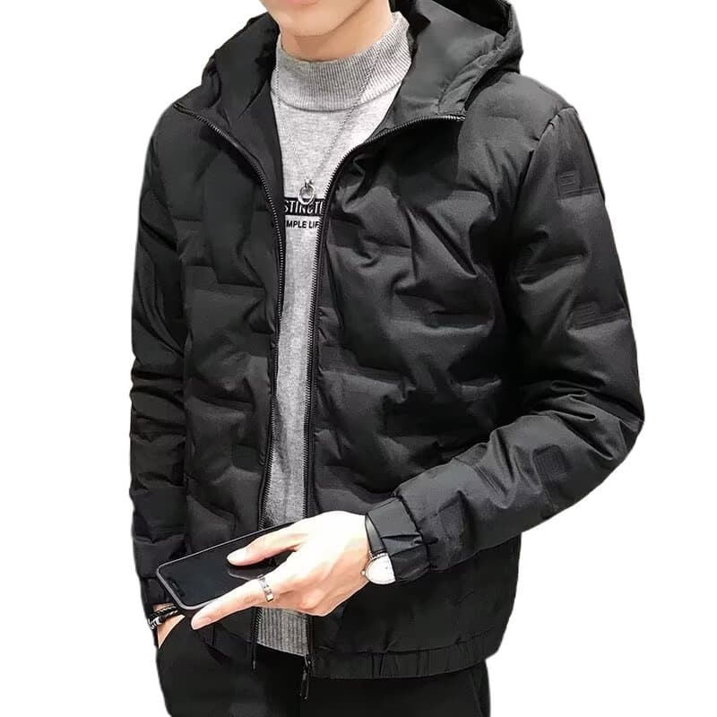 Winter Thickened Cotton-Padded Hooded Puffer Jacket for Men – Sporty, Warm & Trendy